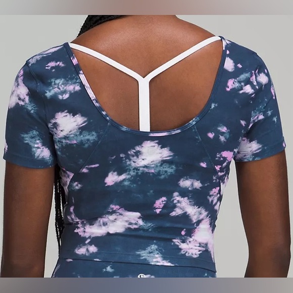 NWT Lululemon Tie Dye Mineral Blue Align Tee - Picture 5 of 7